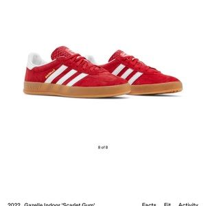 Adidas Gazelle Scarlett Size 7.5 men’s = 9 Women’s NEW